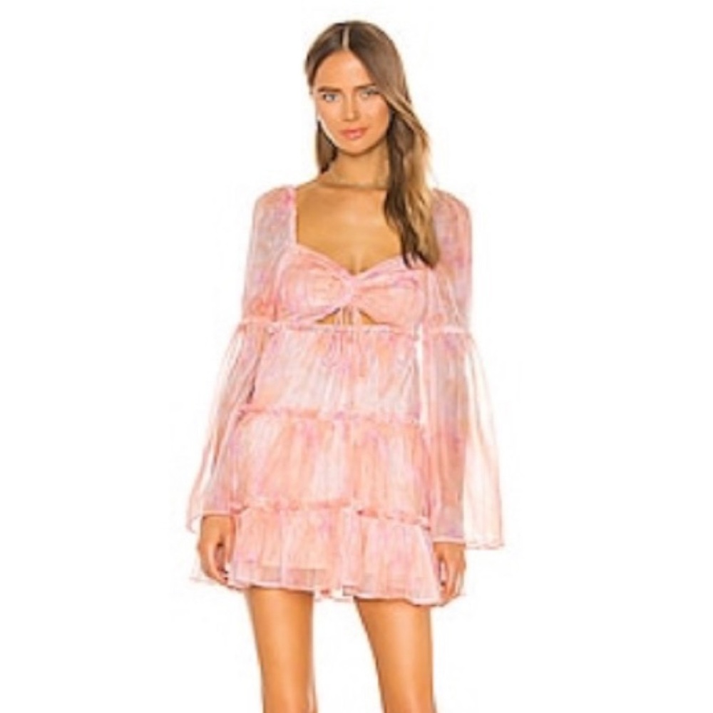 Majorelle Pink Ruffle Mini Dress